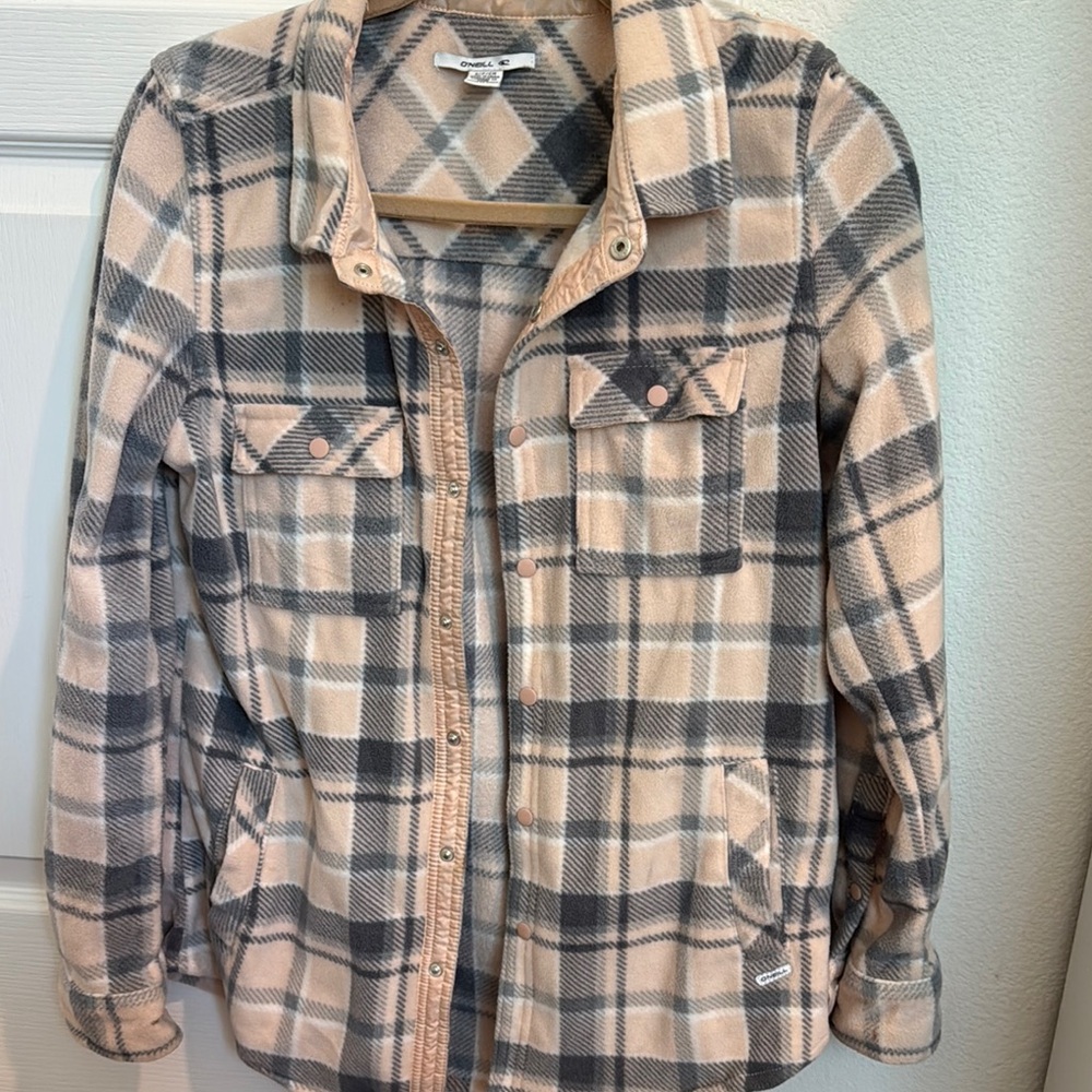 Plaid Women's Jacket in Pink and Gray